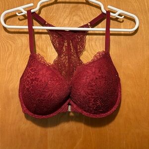 Auden Red Lace Push Up Racerback Bra